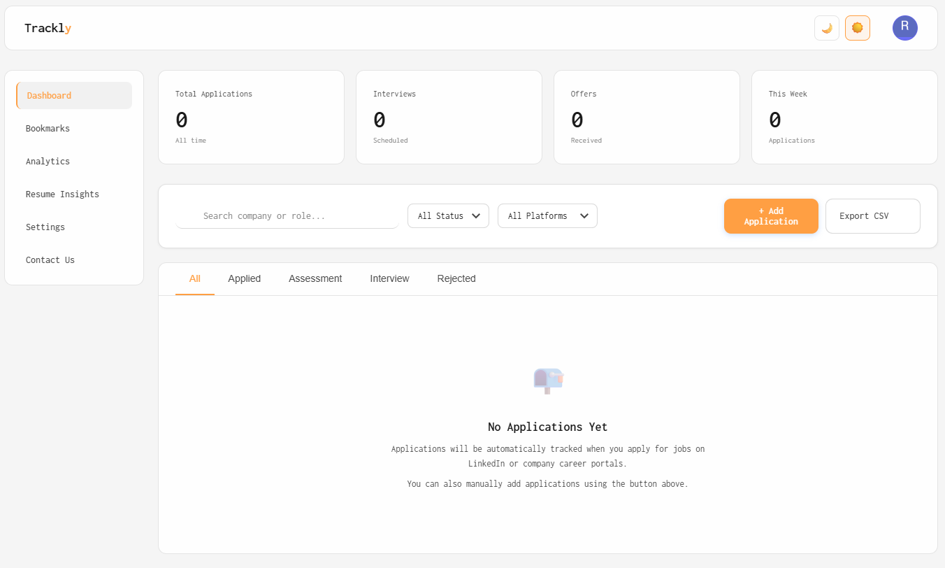 JobTrackfy Dashboard